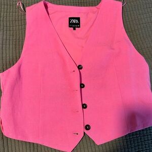 Zara Vibrant Pink Sleeveless Top